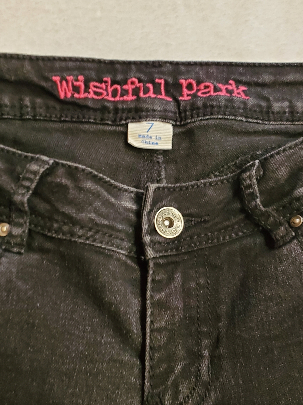 Wishful Park Black Jeans with Pink Logo - Picture 3 of 4